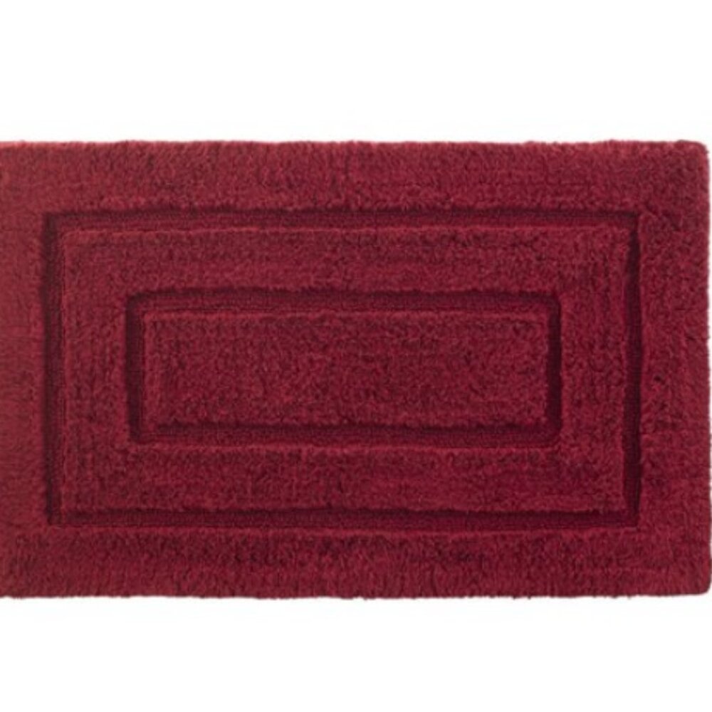 Cassadecor Signature Solid Bath Rug, Red Red